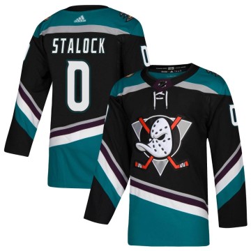 Authentic Adidas Men's Alex Stalock Anaheim Ducks Teal Alternate Jersey - Black