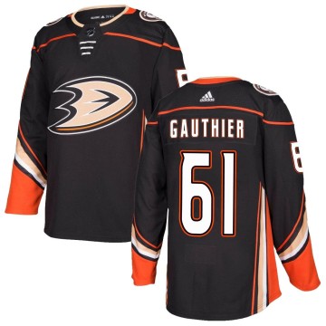 Authentic Adidas Men's Cutter Gauthier Anaheim Ducks Home Jersey - Black