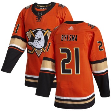 Authentic Adidas Men's Dan Bylsma Anaheim Ducks Alternate Jersey - Orange