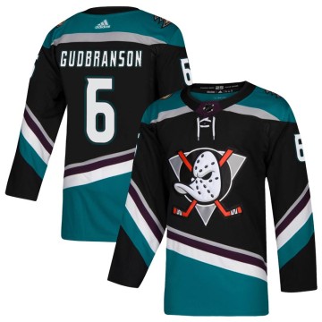 Authentic Adidas Men's Erik Gudbranson Anaheim Ducks Teal Alternate Jersey - Black