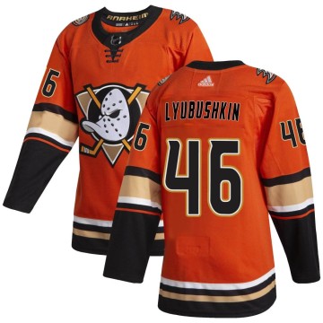 Authentic Adidas Men's Ilya Lyubushkin Anaheim Ducks Alternate Jersey - Orange