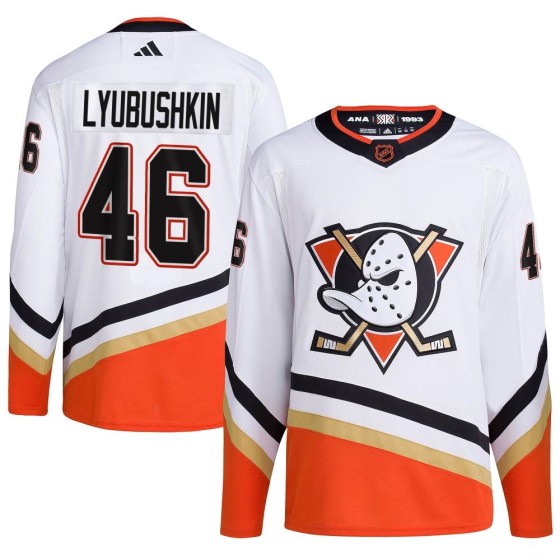 Authentic Adidas Men's Ilya Lyubushkin Anaheim Ducks Reverse Retro 2.0 Jersey - White