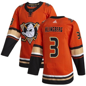 Authentic Adidas Men's John Klingberg Anaheim Ducks Alternate Jersey - Orange