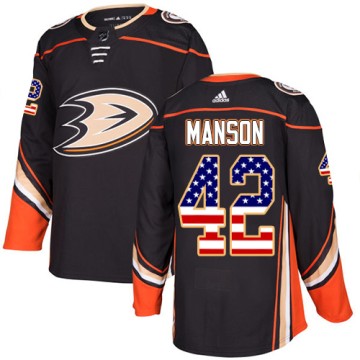Authentic Adidas Men's Josh Manson Anaheim Ducks USA Flag Fashion Jersey - Black