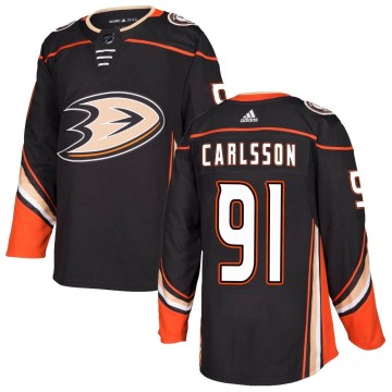 Authentic Adidas Men's Leo Carlsson Anaheim Ducks Home Jersey - Black
