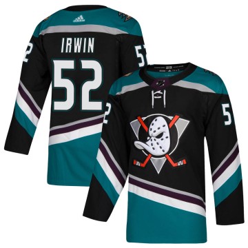 Authentic Adidas Men's Matt Irwin Anaheim Ducks ized Teal Alternate Jersey - Black