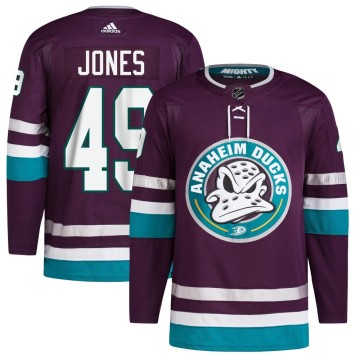 Authentic Adidas Men's Max Jones Anaheim Ducks 30th Anniversary Primegreen Jersey - Purple
