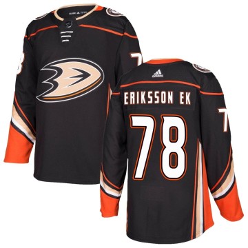 Authentic Adidas Men's Olle Eriksson Ek Anaheim Ducks Home Jersey - Black