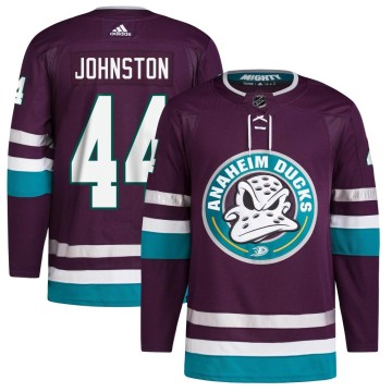 Authentic Adidas Men's Ross Johnston Anaheim Ducks 30th Anniversary Primegreen Jersey - Purple