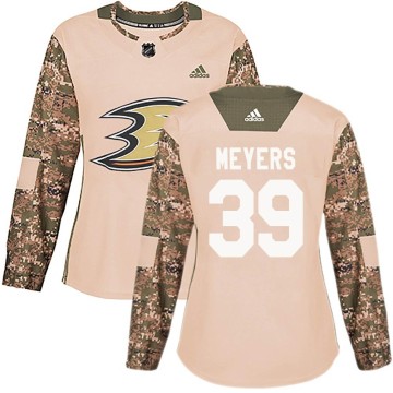 Authentic Adidas Women's Ben Meyers Anaheim Ducks Veterans Day Practice Jersey - Camo