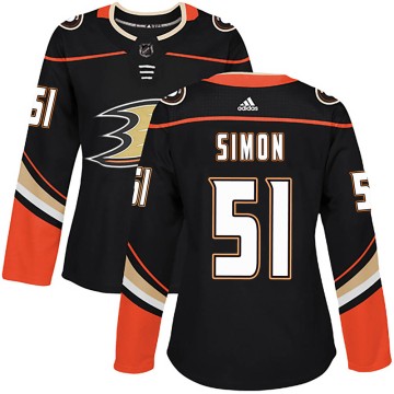 Authentic Adidas Women's Dominik Simon Anaheim Ducks Home Jersey - Black