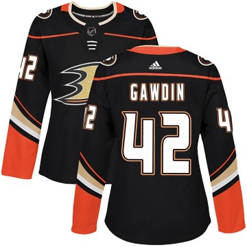 Authentic Adidas Women's Glenn Gawdin Anaheim Ducks Home Jersey - Black