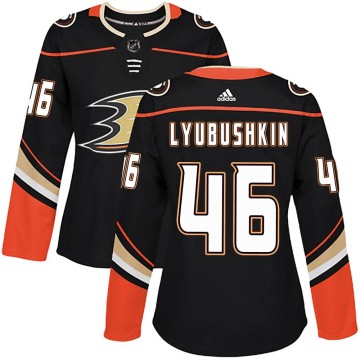 Authentic Adidas Women's Ilya Lyubushkin Anaheim Ducks Home Jersey - Black