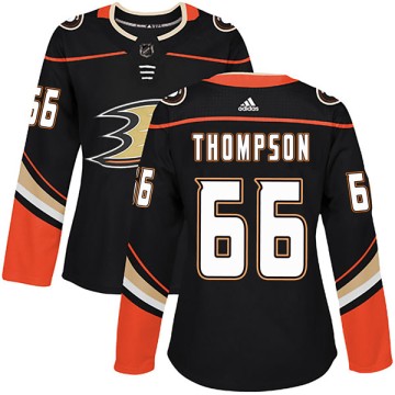Authentic Adidas Women's Keaton Thompson Anaheim Ducks Home Jersey - Black