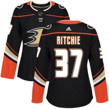 Authentic Adidas Women's Nick Ritchie Anaheim Ducks Home Jersey - Black