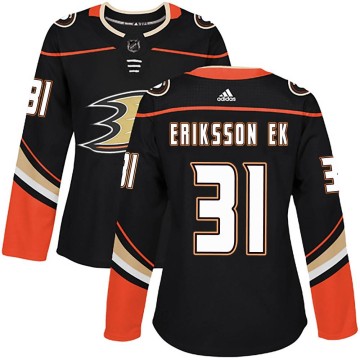 Authentic Adidas Women's Olle Eriksson Ek Anaheim Ducks Home Jersey - Black