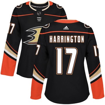 Authentic Adidas Women's Scott Harrington Anaheim Ducks Home Jersey - Black