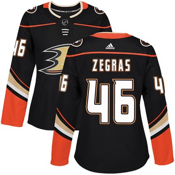 Authentic Adidas Women's Trevor Zegras Anaheim Ducks Home Jersey - Black