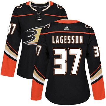 Authentic Adidas Women's William Lagesson Anaheim Ducks Home Jersey - Black