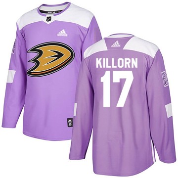 Authentic Adidas Youth Alex Killorn Anaheim Ducks Fights Cancer Practice Jersey - Purple