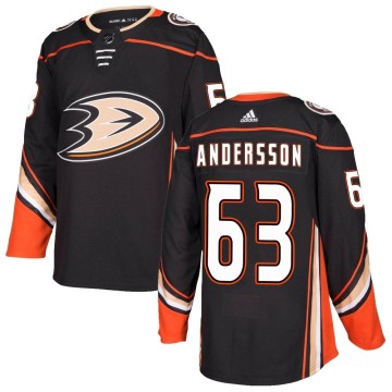 Authentic Adidas Youth Axel Andersson Anaheim Ducks Home Jersey - Black
