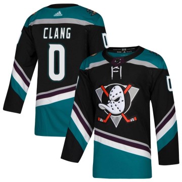 Authentic Adidas Youth Calle Clang Anaheim Ducks Teal Alternate Jersey - Black