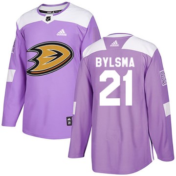 Authentic Adidas Youth Dan Bylsma Anaheim Ducks Fights Cancer Practice Jersey - Purple