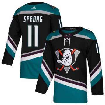 Authentic Adidas Youth Daniel Sprong Anaheim Ducks Teal Alternate Jersey - Black