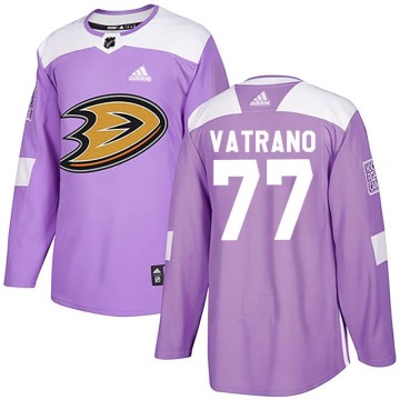 Authentic Adidas Youth Frank Vatrano Anaheim Ducks Fights Cancer Practice Jersey - Purple
