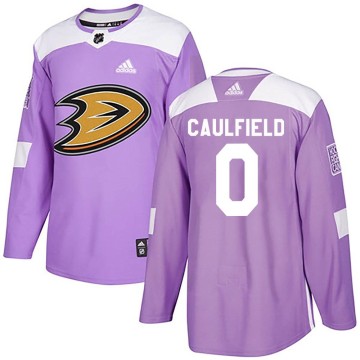 Authentic Adidas Youth Judd Caulfield Anaheim Ducks Fights Cancer Practice Jersey - Purple