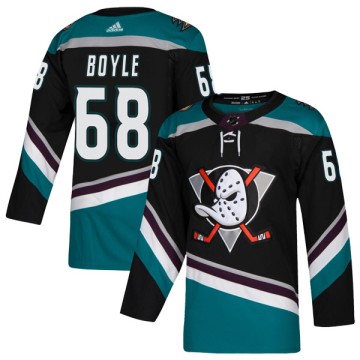 Authentic Adidas Youth Kevin Boyle Anaheim Ducks Teal Alternate Jersey - Black