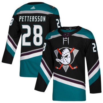 Authentic Adidas Youth Marcus Pettersson Anaheim Ducks Teal Alternate Jersey - Black