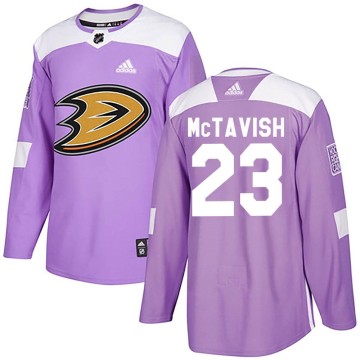 Authentic Adidas Youth Mason McTavish Anaheim Ducks Fights Cancer Practice Jersey - Purple
