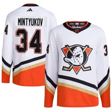 Authentic Adidas Youth Pavel Mintyukov Anaheim Ducks Reverse Retro 2.0 Jersey - White