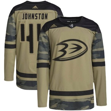 Authentic Adidas Youth Ross Johnston Anaheim Ducks Military Appreciation Practice Jersey - Camo