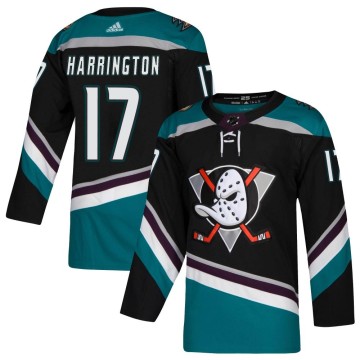 Authentic Adidas Youth Scott Harrington Anaheim Ducks Teal Alternate Jersey - Black