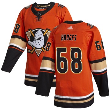 Authentic Adidas Youth Tom Hodges Anaheim Ducks Alternate Jersey - Orange