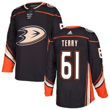 Authentic Adidas Youth Troy Terry Anaheim Ducks Home Jersey - Black