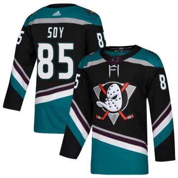 Authentic Adidas Youth Tyler Soy Anaheim Ducks Teal Alternate Jersey - Black