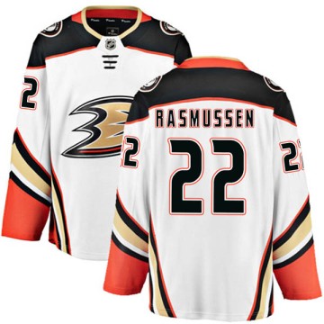 Authentic Fanatics Branded Men's Dennis Rasmussen Anaheim Ducks Away Jersey - White