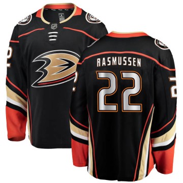 Authentic Fanatics Branded Men's Dennis Rasmussen Anaheim Ducks Home Jersey - Black