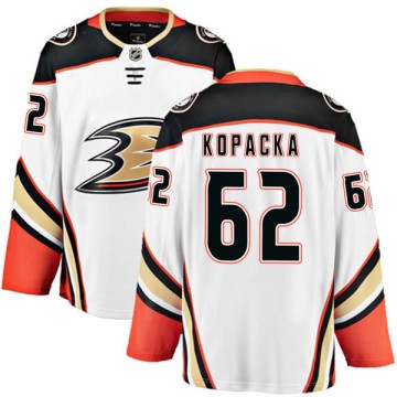 Authentic Fanatics Branded Men's Jack Kopacka Anaheim Ducks Away Jersey - White