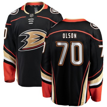 Authentic Fanatics Branded Men's Kyle Olson Anaheim Ducks Home Jersey - Black