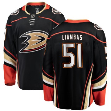 Authentic Fanatics Branded Men's Mike Liambas Anaheim Ducks Home Jersey - Black
