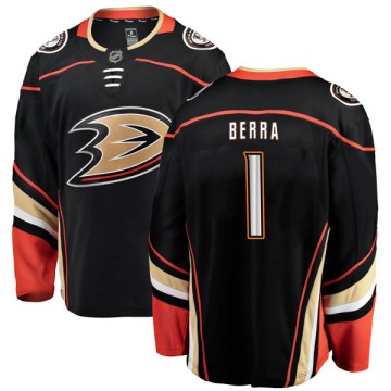 Authentic Fanatics Branded Men's Reto Berra Anaheim Ducks Home Jersey - Black