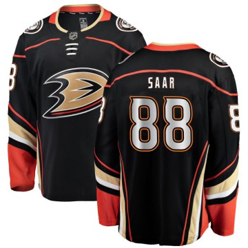 Authentic Fanatics Branded Men's Zach Saar Anaheim Ducks Home Jersey - Black