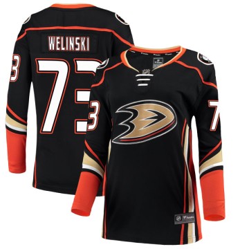 Authentic Fanatics Branded Women's Andy Welinski Anaheim Ducks Home Jersey - Black