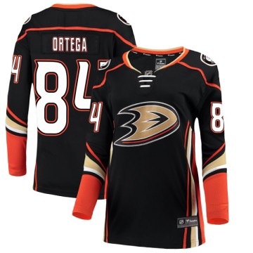 Authentic Fanatics Branded Women's Austin Ortega Anaheim Ducks Home Jersey - Black