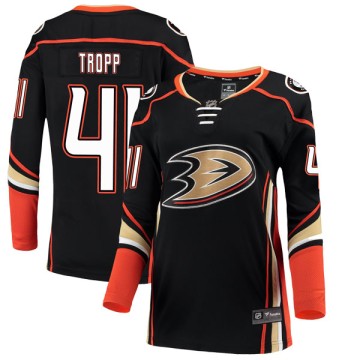 Authentic Fanatics Branded Women's Corey Tropp Anaheim Ducks Home Jersey - Black