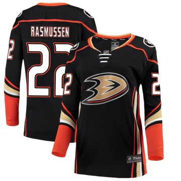 Authentic Fanatics Branded Women's Dennis Rasmussen Anaheim Ducks Home Jersey - Black